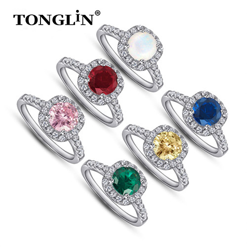 Fashion Main Stone sterling silver ring cubic zirconia silver rings for women