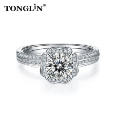2021 factory Wholesale Custom Silver Ring Luxury Women's Engagement 925 Sterling Silver Ring