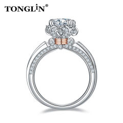 2021 factory Wholesale Custom Silver Ring Luxury Women's Engagement 925 Sterling Silver Ring