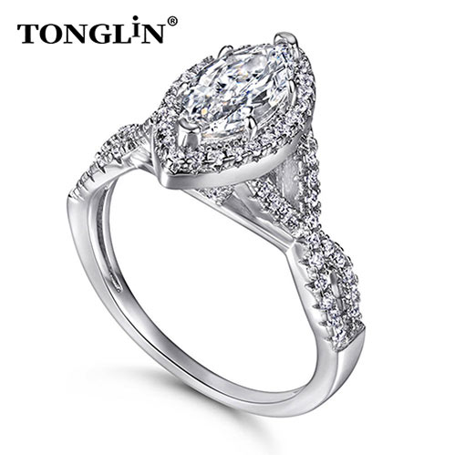custom made silver rings engagement ring fashion custom jewelry women 925 sterling silver ring manufacturer wholesale