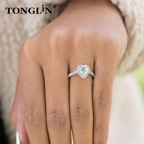 925 Sterling Silver Rings Wholesale Diamond Halo Fine Ring Unique Style Love custom made silver rings