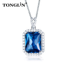 Women Sterling Silver Cubic Zirconia Diamond Silver Necklace Manufacturer Custom Made Necklace Pendants