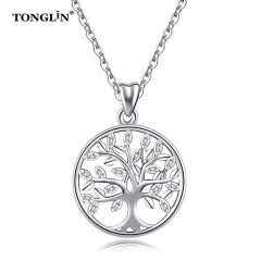 Fashion Design Necklace Pendant Wholeasale Gemstone family tree of life Silver Pendants