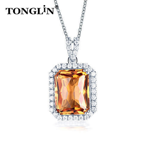 Women Sterling Silver Cubic Zirconia Diamond Silver Necklace Manufacturer Custom Made Necklace Pendants