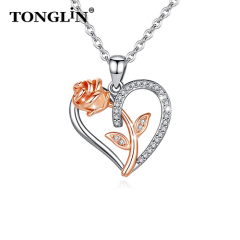 Fashion 925 sterling silver custom pendants rose gold plated pear moissanite necklace pendant