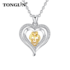 Custom sterling silver heart pendants wholesale pendants for father mother and child love jewelry making