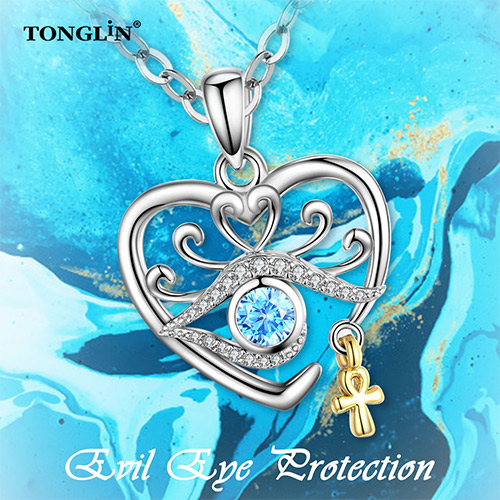 Tonglin Custom Diamond Silver Pendant Necklace Jewelry Heart Pendant Sterling Silver Chain Wholesale For Women