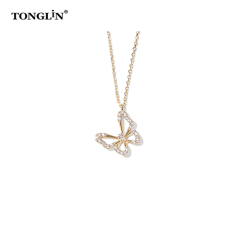 Classic Custom 925 Sterling Silver Pendants Created Moissanite Butterfly Sterling Silver Chain Wholesale