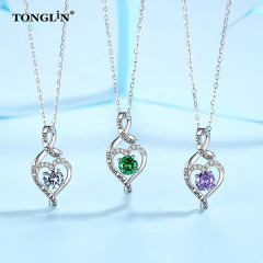 Tonglin Jewelry New Wholesale Custom Design Necklade Pendants 925 Sterling Silver Gemstone Pendant