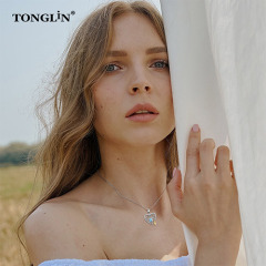 Tonglin Custom Diamond Silver Pendant Necklace Jewelry Heart Pendant Sterling Silver Chain Wholesale For Women