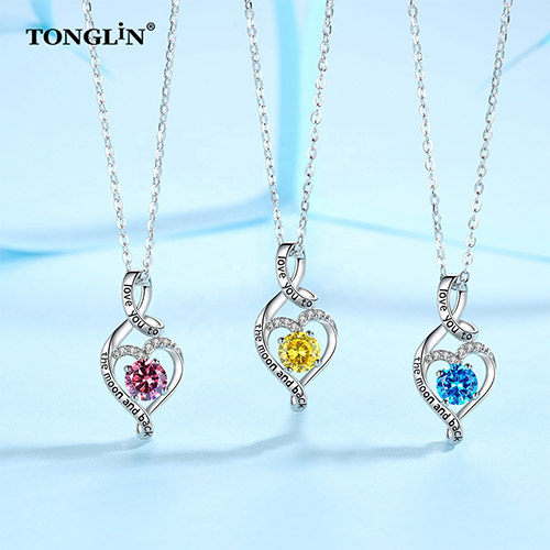 Tonglin Jewelry New Wholesale Custom Design Necklade Pendants 925 Sterling Silver Gemstone Pendant