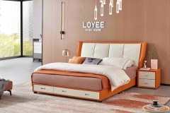 Bed and cabinet