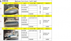 Detailed specification of bedroom furniture