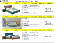 Detailed specification of bedroom furniture