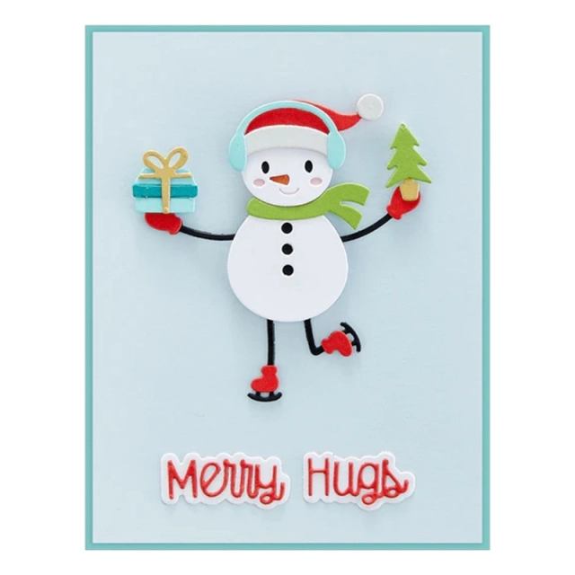 Spellbinders Cutting Dies for Card Making, Cute Snowman Metal Stencils for DIY Scrapbook Photo Album Embossing