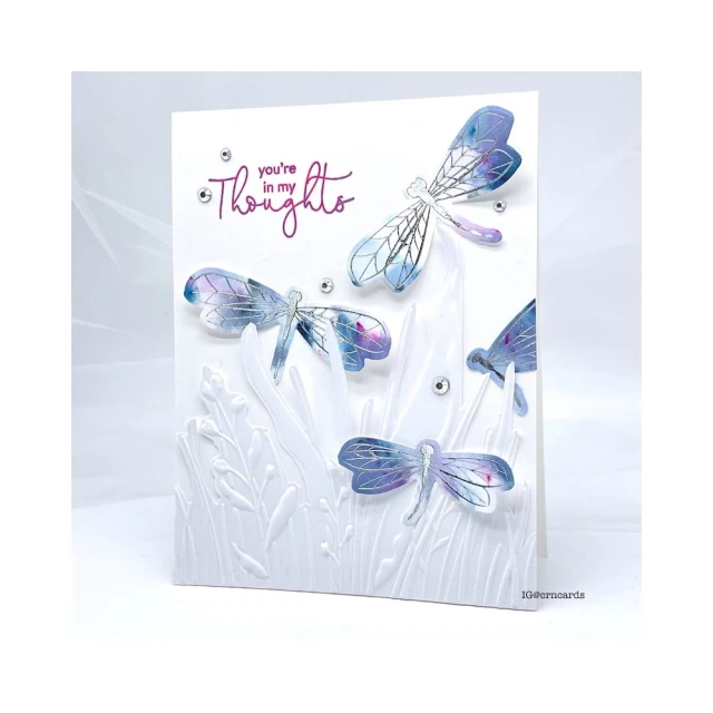 Simon Says Stamps Happy Dragonfly Hot Foil Plate and Metal Cutting Dies for Scrapbooking Paper Making Insect Dies Embossing Frames Card Birthday Die Cut No Stamps