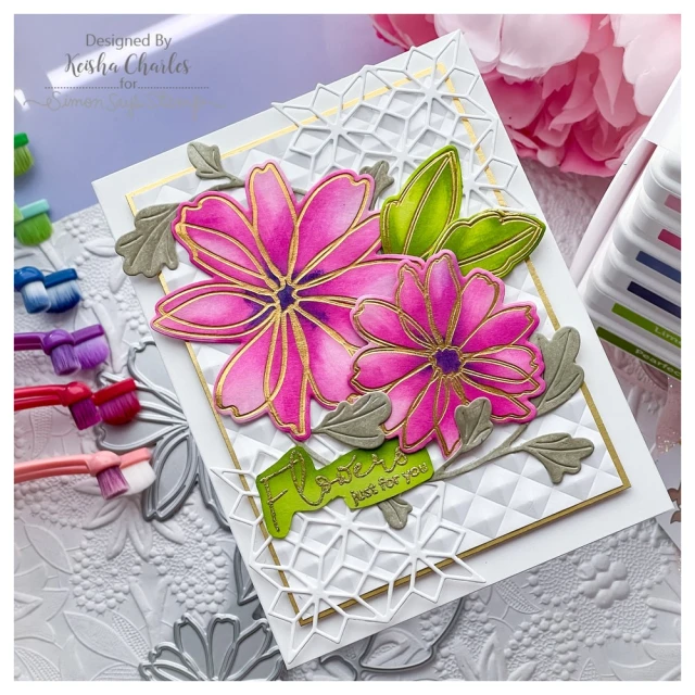 Simon Says Stamps Small Daisy Petals Hot Foil Plate and Metal Cutting Dies for Scrapbooking Paper Making Dies Embossing Frames Card Missing You Die Cut No Stamps