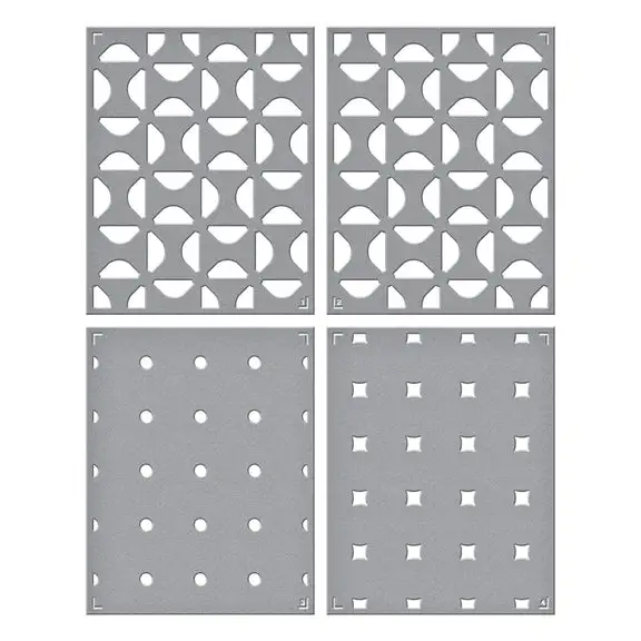 Spellbinders Layering Geometric Flowers Background Stencil for Card Making, Christmas Stencils for DIY Scrapbook Photo Album Embossing