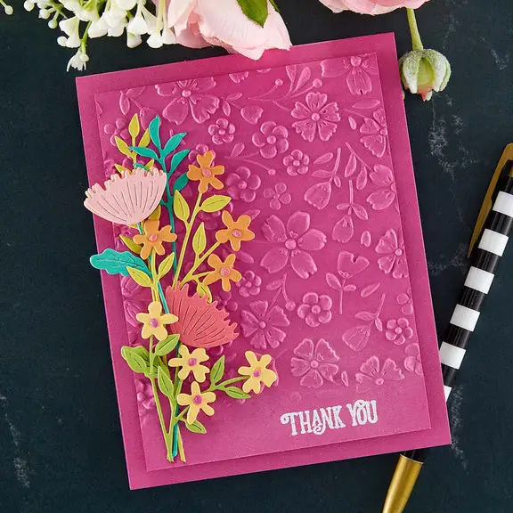Spellbinders Cutting Dies for Card Making, Wildflowers Bud Leaf Stem Metal Stencils for DIY Scrapbook Photo Album Embossing