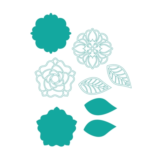 Gina K Fresh Cut Flowers Metal Cut Die Embossed Frame for Scrapbook Paper DIY Christmas Card Craft No Stamps