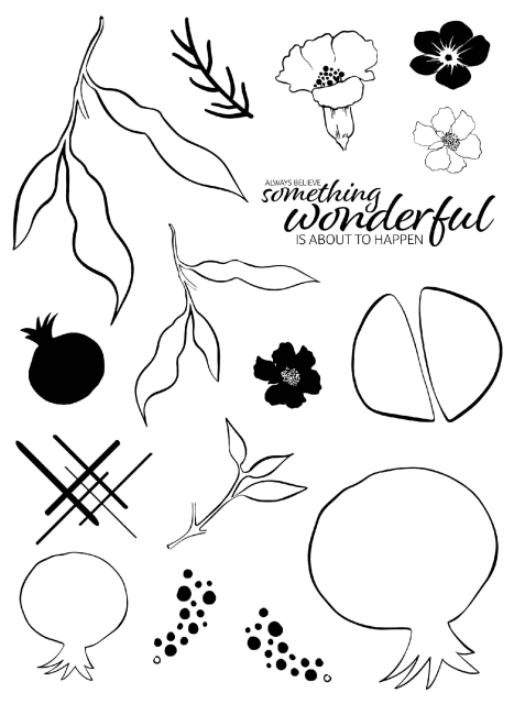 Gina K Something Wonderful Flowers Clear Stamps and Cutting Dies for Scrapbook Paper Making Merry Christmas Card Craft Set
