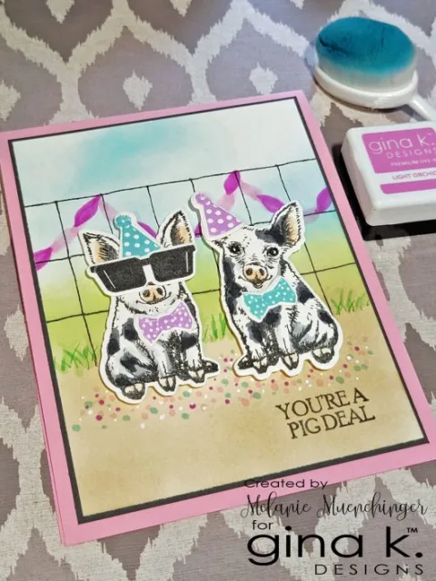 Gina K Farmyard Friends Animals Clear Stamps and Cutting Dies for Scrapbook Paper Making Happy Holiday Card Craft Set