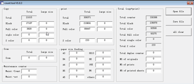 Aprint Konica Minolta counter software Nvram software resetter change page counter to any number