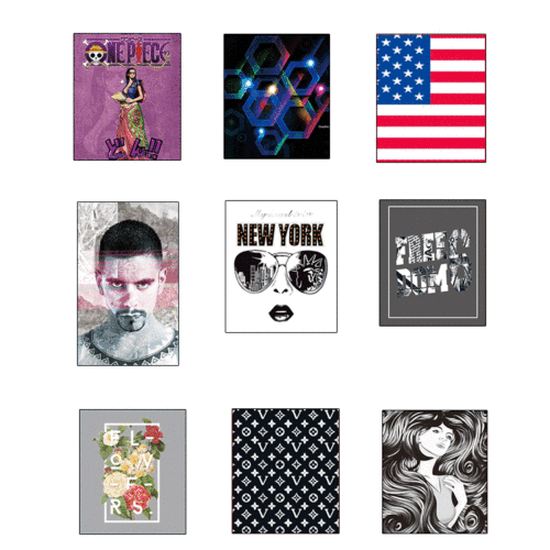 Design and customize 3D graphic change advertising shirt / cultural shirt printing PVC soft glue trademark, which can be sewn / pressed and printed