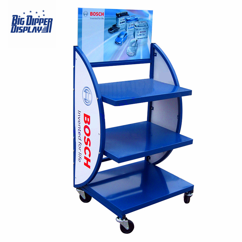 BDD-BA04 Car Store Battery Display Shelf Storage Battery Rack Heavy Duty Batteries Display Stand