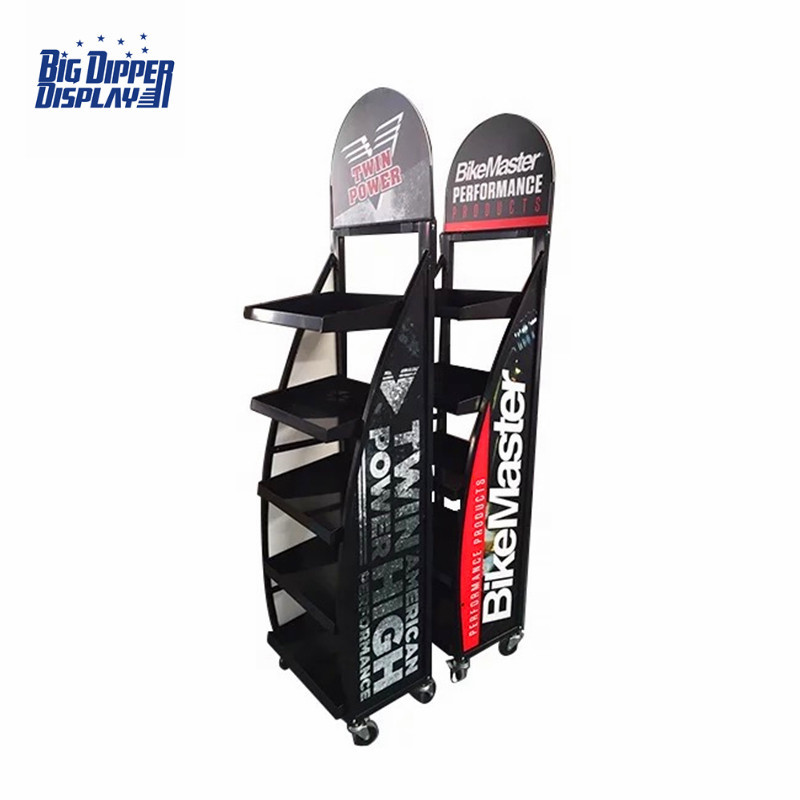 BDD-BA30 High Quality metal Industrial Batteries car battery display stand with wheels
