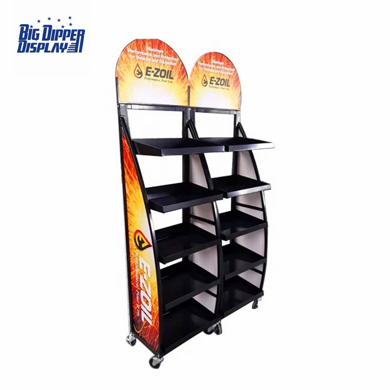 BDD-BA30 High Quality metal Industrial Batteries car battery display stand with wheels