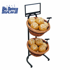 BDD-WB01 2 Tier Floor Display with 2 Round Wicker Baskets