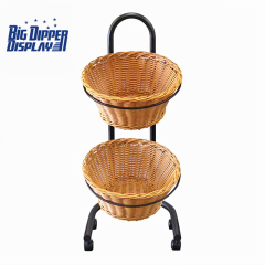 BDD-WB21 Floor Display with 2 Round Wicker Baskets