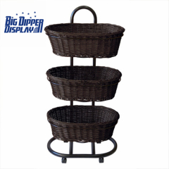 BDD-WB24 Floor Display with 3 Oval wicker Baskets