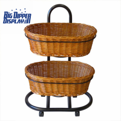 BDD-WB23 Floor Display with 2 Oval Wicker Baskets