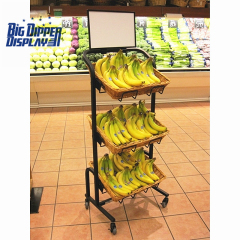 BDD-WB10 3 Tier Floor Display with 3 square Wicker Baskets