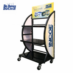 BDD-BA03 3 Tier Automotive Car Battery Display Stand Metal Battery Storage Shelf Auto Car Batteries Rack