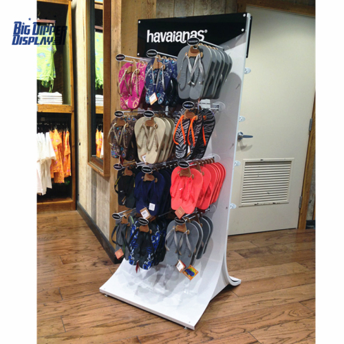 BDD-FF26 Free Standing Pegboard Hook Flip Flops Display Rack, Slipper Display Stand