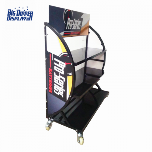 BDD-BA05 Car Battery Display Rack Heavy Duty Auto Batteries Stand Metal