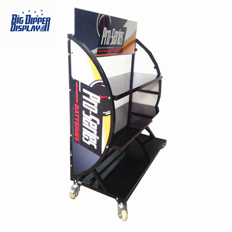 BDD-BA05 Car Battery Display Rack Heavy Duty Auto Batteries Stand Metal Retail Store Shelves