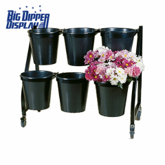 BDD-FL15 6 Plastic Buckets Floral Stand with wheels