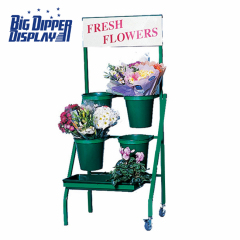 BDD-FL18 4 Plastic Buckets Floral Stand with wheels