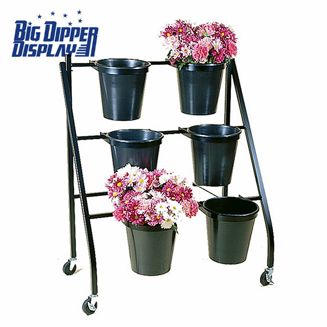 BDD-FL14 6 Plastic Buckets Floral Stand with wheels