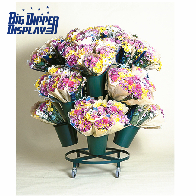 BDD-FL25 12 Plastic Buckets Floral Stand flower tower with wheels