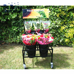 BDD-FL27 4 Plastic Buckets Floral Stand with wheels