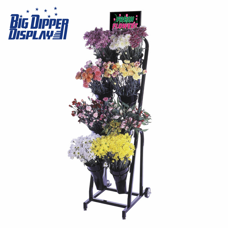 BDD-FL11 8 Plastic Vase Floral Cart