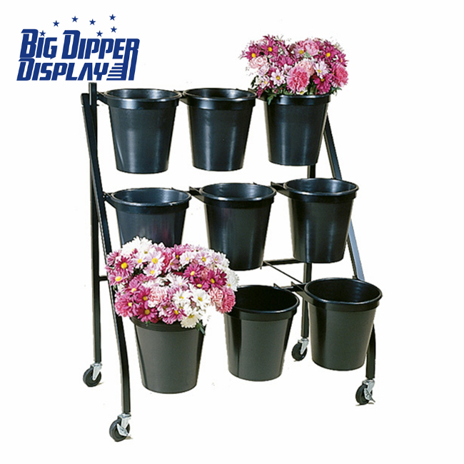 BDD-FL16 9 Plastic Buckets Floral Stand with wheels