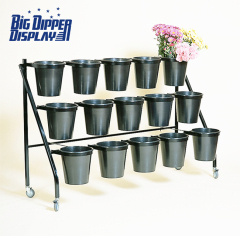 BDD-FL23 15 Plastic Buckets Floral Stand with wheels