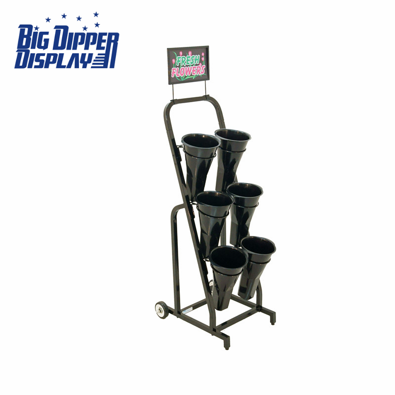 BDD-FL10 6 Plastic Vase Floral Cart