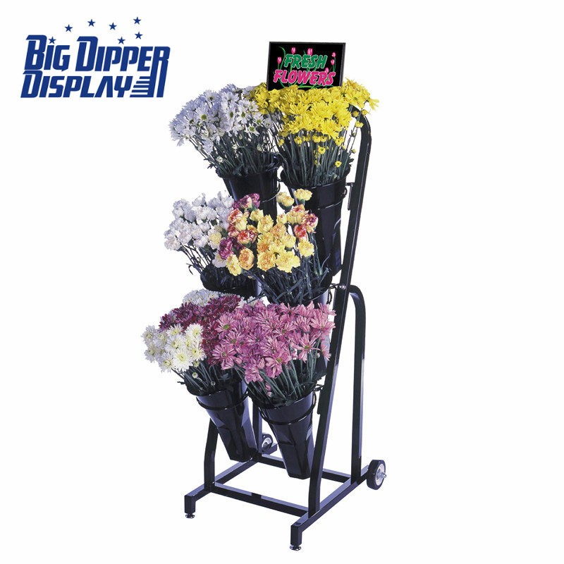 BDD-FL10 6 Plastic Vase Floral Cart